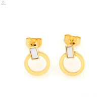 New design stainless steel gold loop earrings, gold circle earrings for women jewelry